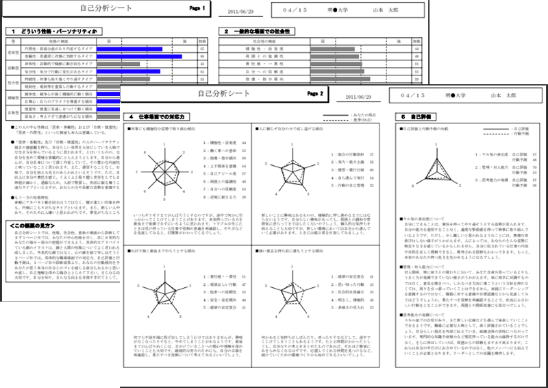 ▼個人特性分析(人事確認用帳票)